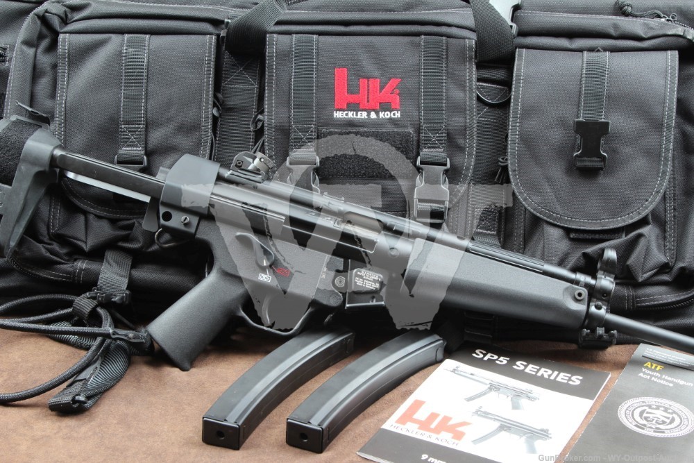 H&K Heckler & Koch SP5L 9mm 16″ Semi-Auto PCC Rifle w Factory Case MP5