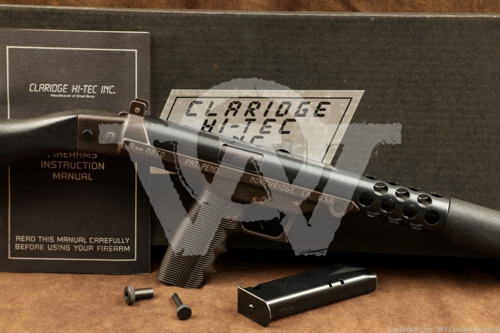 Pre-Ban Claridge Hi-Tec LEC-9 9mm 16.5” Blowback Semi-Auto Rifle w/ Fa
