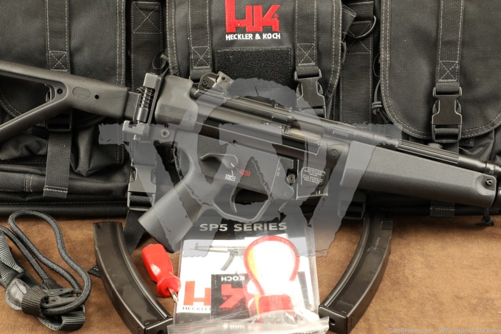 H&K Heckler & Koch SP5L 9mm 16" Semi-Auto Pistol PCC Rifle MP5 w/ Case