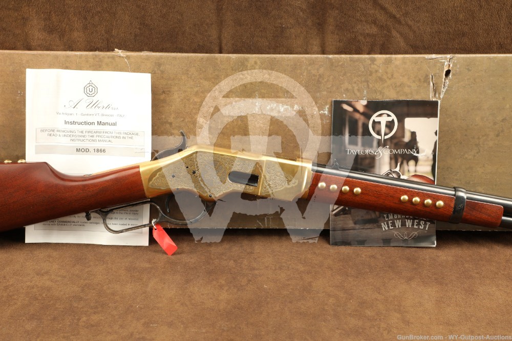 Uberti Model 1866 Carbine Indian Engraved 45 Colt Lever Action Rifle w/ Box