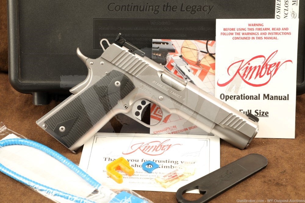 Kimber Custom Stainless Target II .38 Super Pistol 1911 w/ Factory box