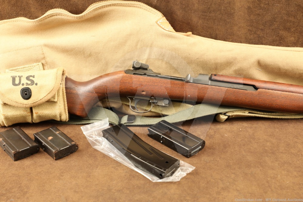 WWII 2nd Block Underwood M1 Carbine .30 1943 w M2 Flash Hider, Pouch, Case