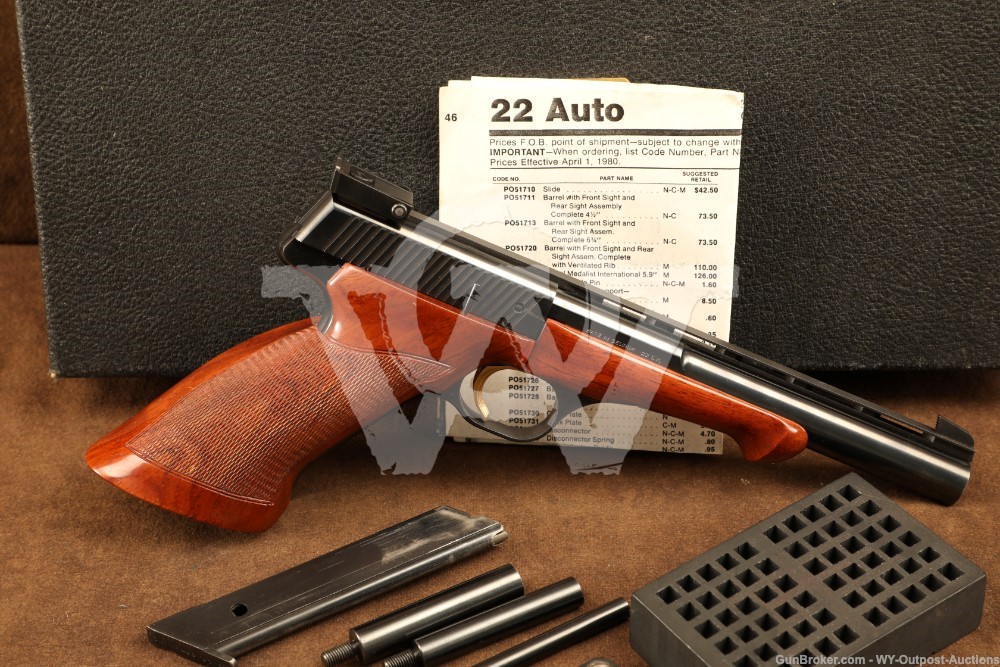 FN Belgium Browning Medalist Pistol .22 LR 6.75” 1968 C&R w/ Case & Weights