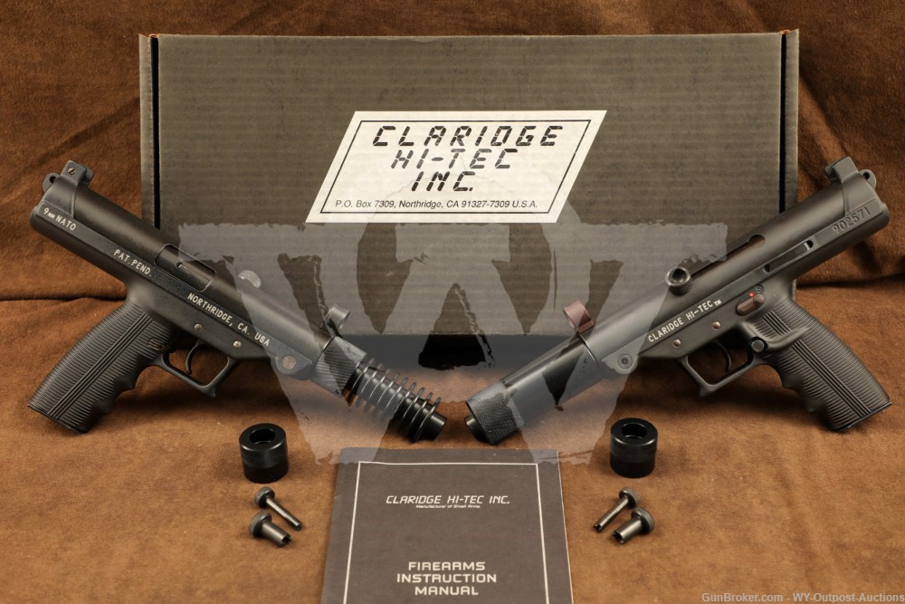 One of a Kind Collector Set Pair Claridge AS-9 Alloy Pistols Claridge Famil