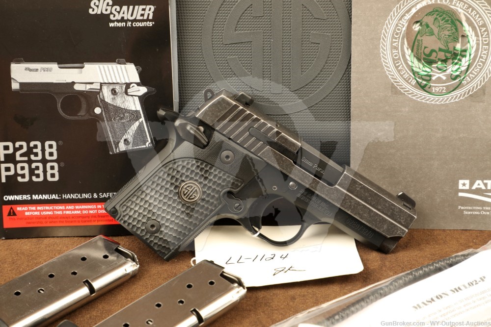 Sig Sauer Model P938 P 938 Distressed 3? 9mm Luger Semi-Auto Pocket Pistol