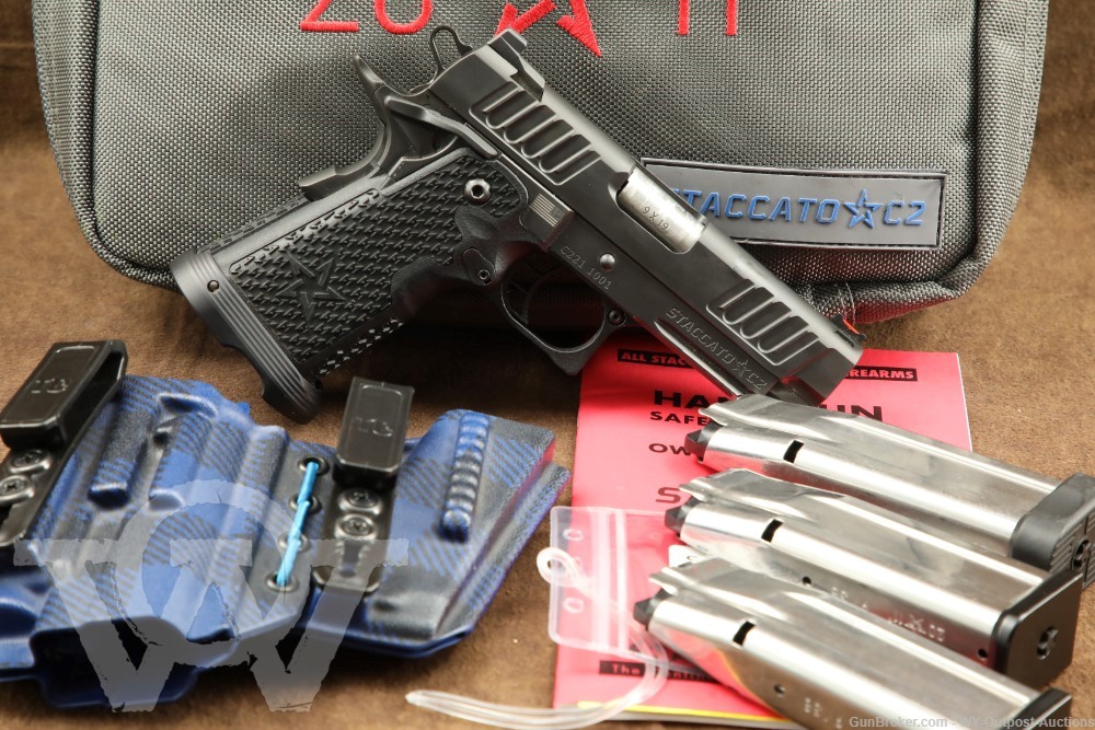 Top-Tier Staccato 2011 C2 9mm 3.9” Semi-Auto Compact Carry Pistol w/ Case