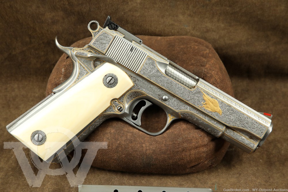 Colt Combat Commander 1911 .38 Super Pistol Richard Boucher Engraved 1982