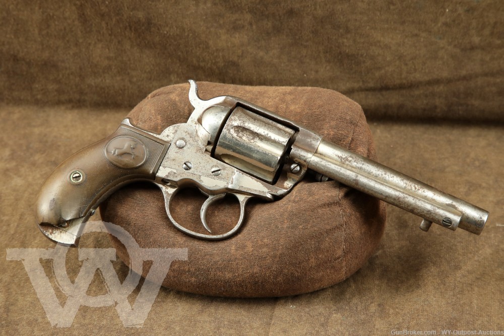 Colt Model 1877 Lightning .38 Nickel Double Action Revolver 1888 Antique