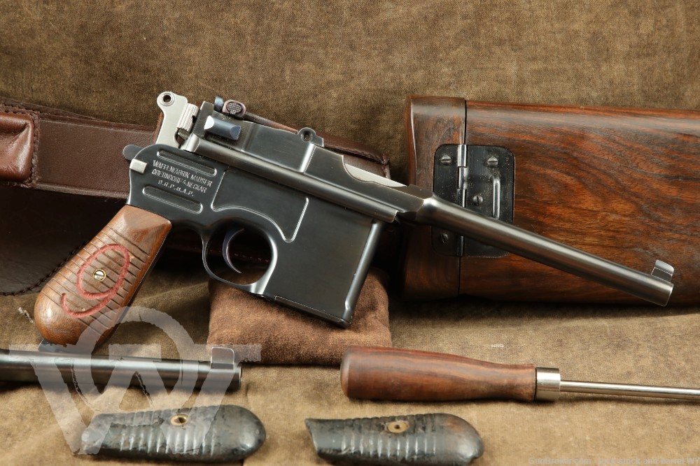 Mauser C96 Broomhandle Commercial Red Nine Clone 9mm Semi-Auto Pistol