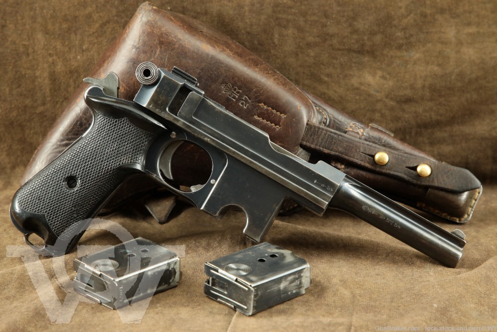 WW1 Belgium Bergmann Brevete Model 1910/21 9mm Largo C&R Pistol, Holster