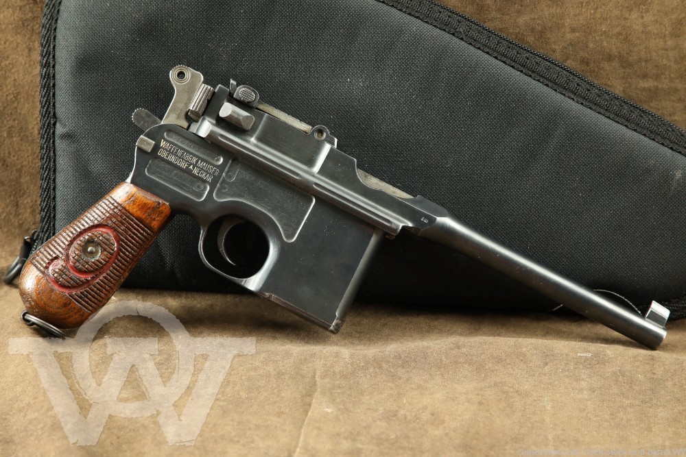 WWI Mauser C96 Broomhandle Red Nine 9mm Semi-Automatic Pistol, C&R