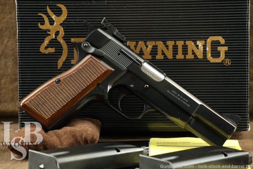 Belgian Browning Arms Hi Power Single Action 9mm 4.5” Semi Auto Pistol
