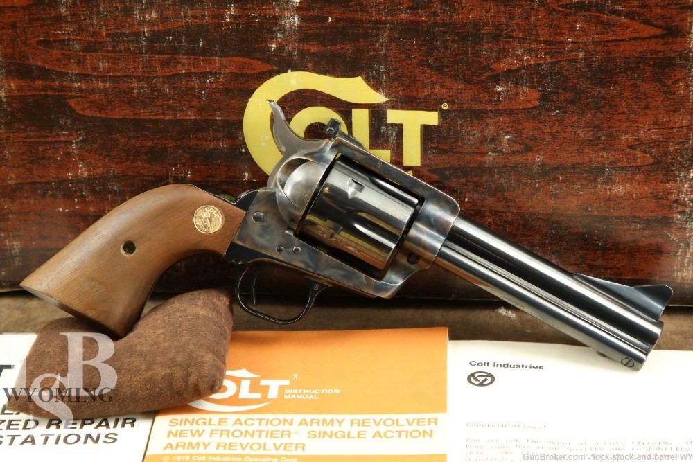 Colt New Frontier Single Action Army SAA .44 Special Revolver & Box 1980