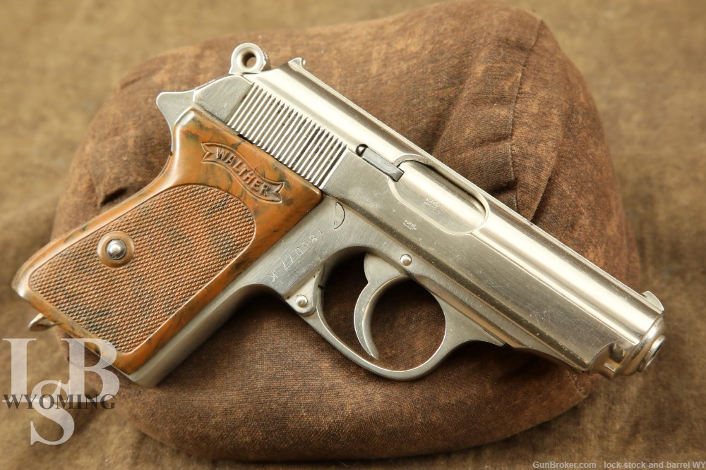 German Walther PPK .32 ACP Nickel 3.25” 1934 Semi Automatic Pistol C&R