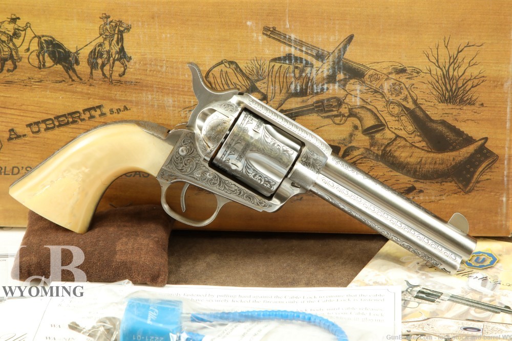 Uberti Cattleman Engraved 1873 SAA .45 Colt 4.75” Stainless Revolver w/ Box