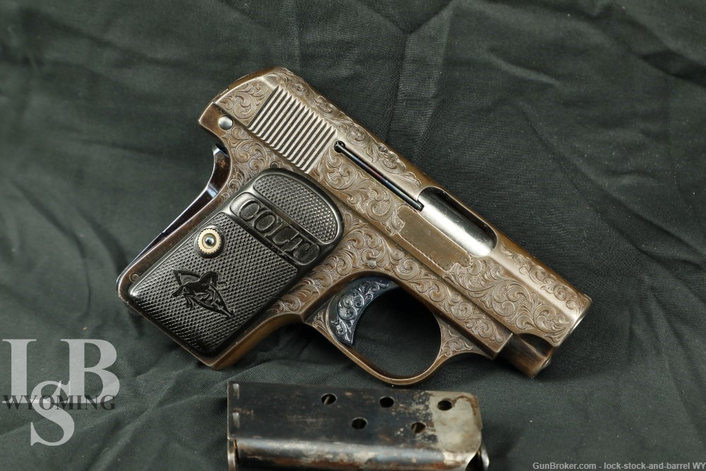 Custom Engraved Colt Model 1908 Vest Pocket Pistol .25 ACP Semi-Auto 1913