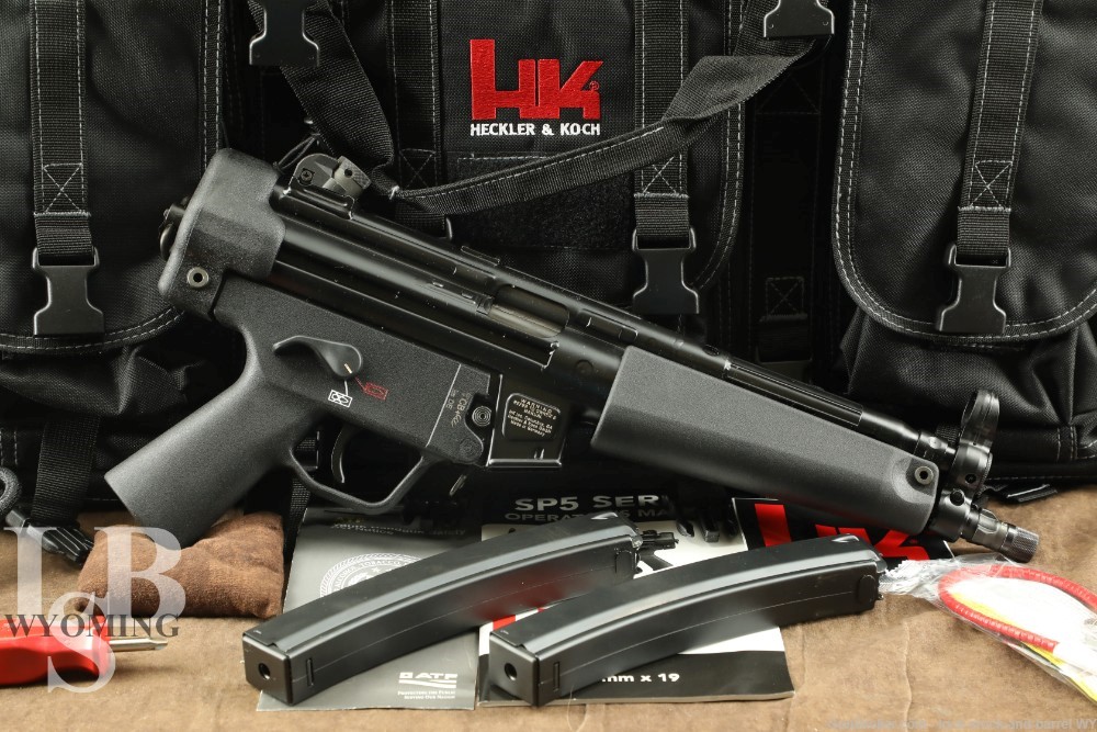 H&K Heckler & Koch SP5 9mm 8.5″ Semi-Auto Pistol w Factory Case, MP5 Clone