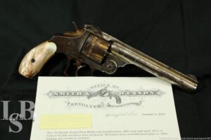 Period Engraved Smith & Wesson 6” .44 Russian DA 1st Model Revolver Antique