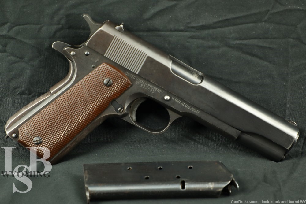 US Army WWII Remington Rand Model 1911A1 Type 1 .45 ACP 5" Semi-Auto Pistol