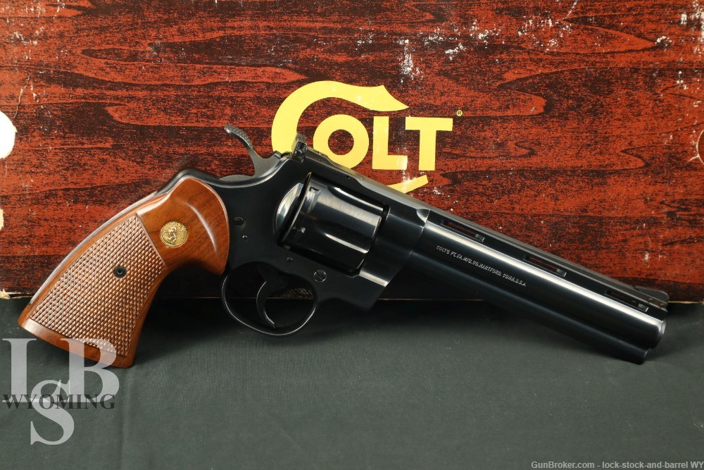 Colt Python Model I3660 Blue 6″ .357 Magnum SA/DA Revolver & Box, 1981