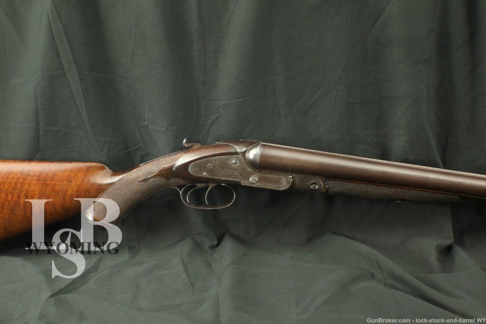 DM Lefever Sidecocker F Grade Hammerless 10 GA Double Shotgun, 1882 Antique