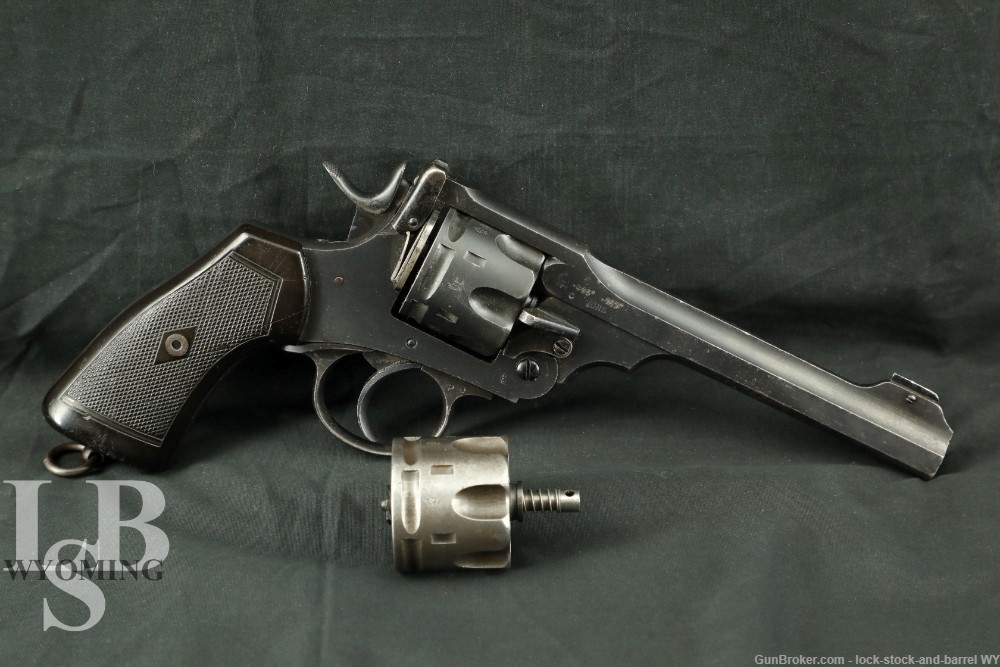 WWI RSAF Enfield Webley Mk VI .455/ .45 ACP Cal 6″ DA/SA Top-Break Revolver