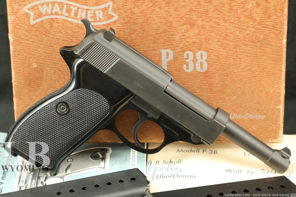 Walther P1 Commercial Like P38 9mm Semi-Automatic Pistol & Box, 1968 C&R